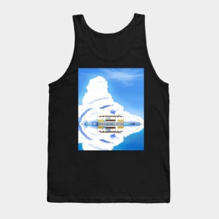 SF Cable Car Reflection Scenery Painting - Calming Anime Landscape Design Tank Top